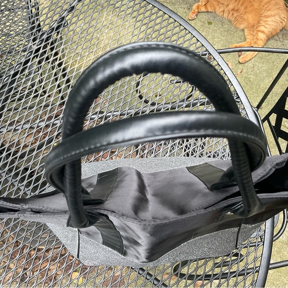 Blingy Stylish Satin Vegan Leather Glitter Double Handle Tote Bag! - Picture 13 of 16